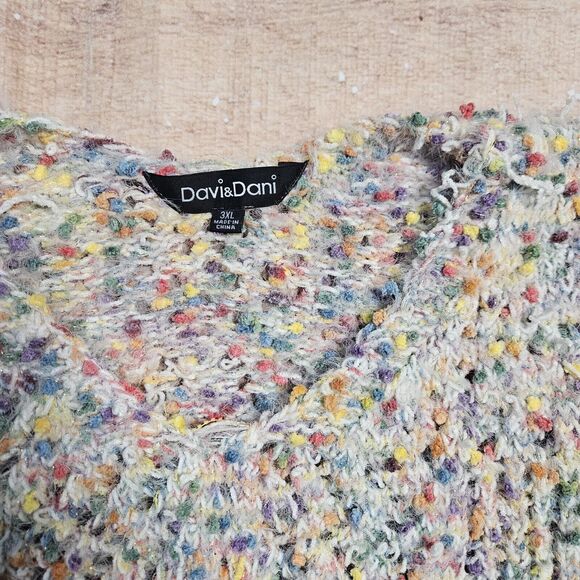 David & Dani Open Knit Sweater Plus Size 3X Cropped Soft - Picture 2 of 6